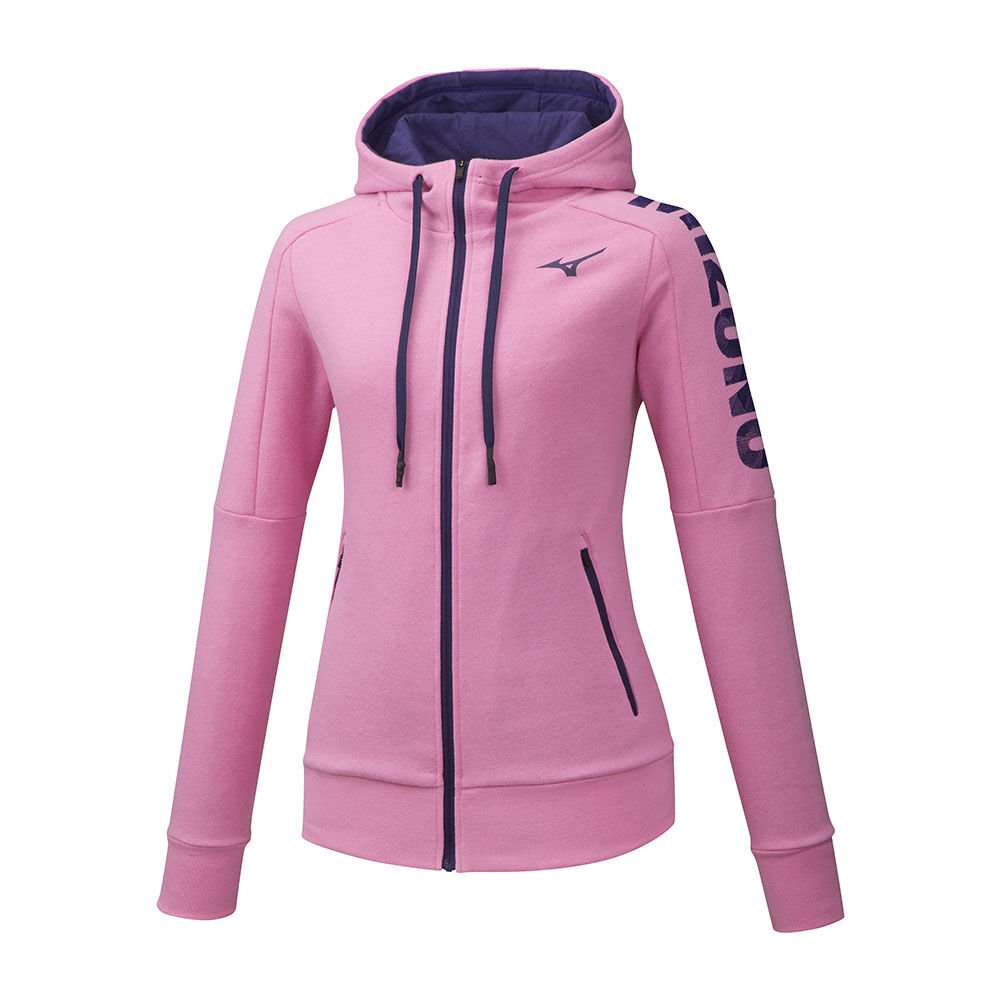 Mizuno Heritage Zip - Bayan Kapşonlu - Pembe Türkiye (YETLUI-491)